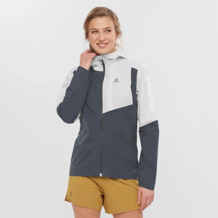 Chaquetas Shell Salomon Bonatti Trail Mujer Negros Blancos | MX KXBR209